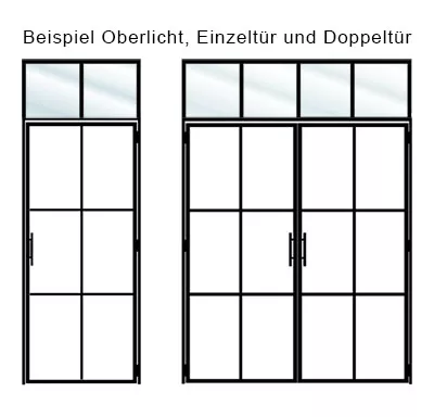 Doppel Lofttüre Stahl-Glas-Schiebetüre Modell Bella - Industrial Loft Style  - online kaufen